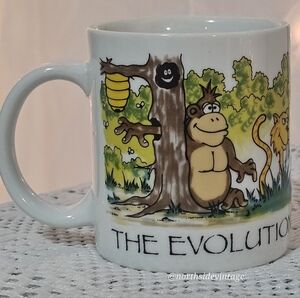 The Evolution Of Hunting Cartoon Animal Ceramic Mug - White
